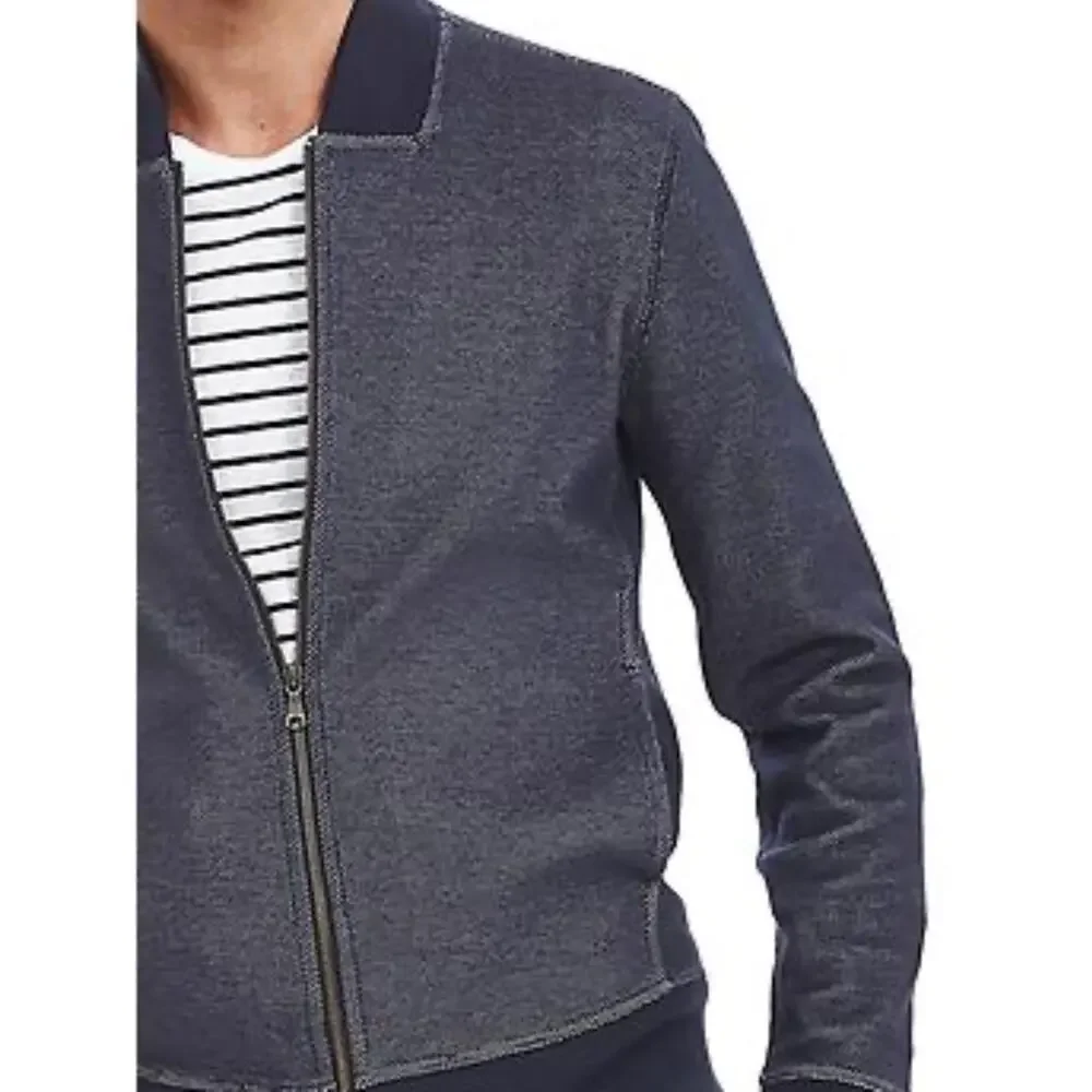 Banana Republic TEXTURED KNIT BOMBER Zip Up JACKET, pockets, size extra large